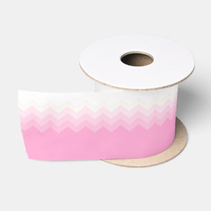 Ruban En Satin Motif Chevron Ombré Rose