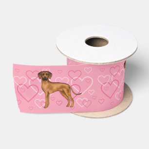 Ruban En Satin Motif Cœur Amour Chien Rhodesian Ridgeback Rose