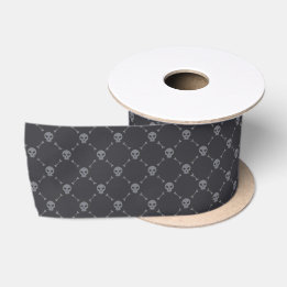 Ruban En Satin Motif crâne et os