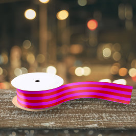 Ruban En Satin Motif de bande rouge vif