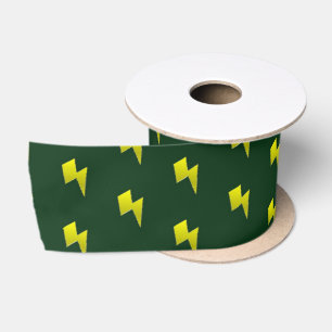 Ruban En Satin Motif de boulons de foudre jaune