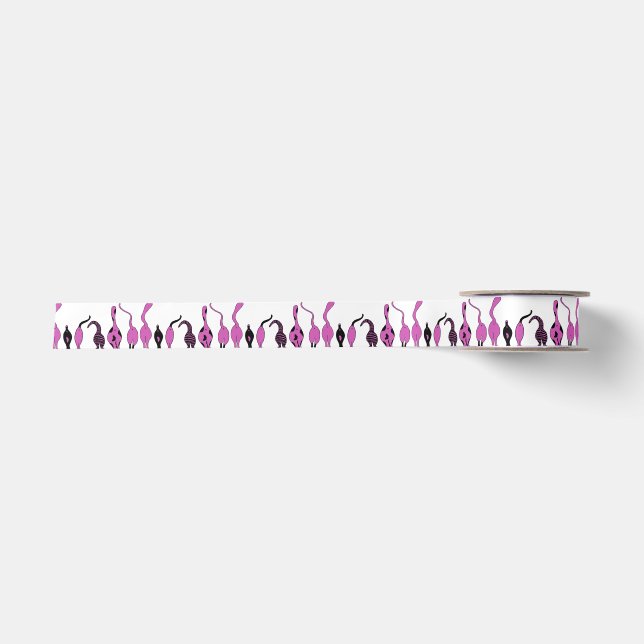 Ruban En Satin Motif de boutons de chats violets (Devant)