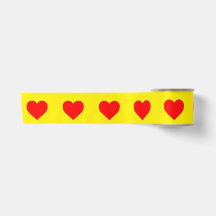 Motif de coeur rouge Arrière - plan jaune