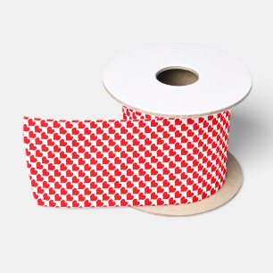 Ruban En Satin Motif de cœurs rouges blancs