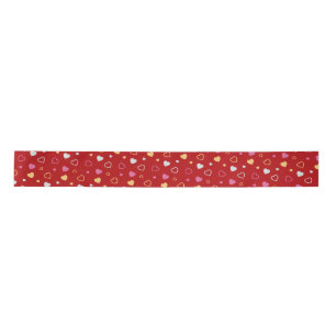 Ruban En Satin Motif de coeurs stylisés 2