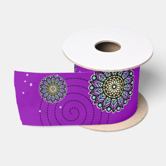 Ruban En Satin Motif de design rond à thème violet