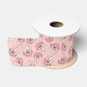 Ruban En Satin Motif de dessin de chef calmar