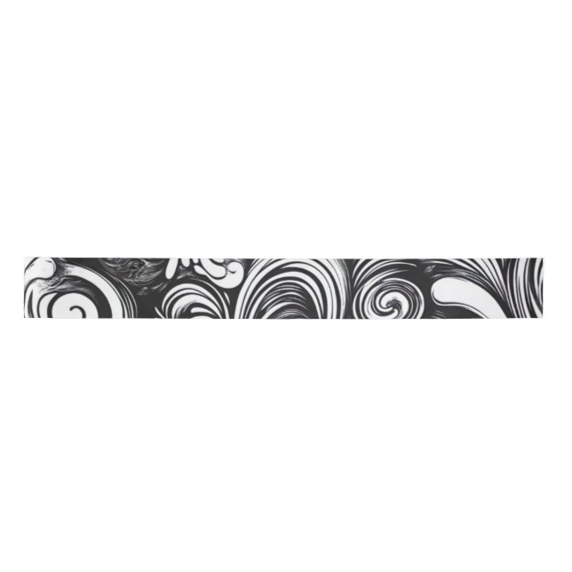 Ruban En Satin Motif De Flèche Noir Et Blanc (Devant)