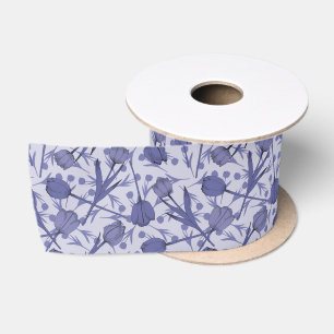 Ruban En Satin Motif de fleur de tulipe de périphérie