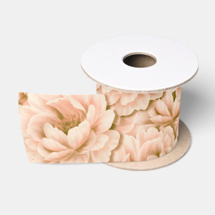 Ruban En Satin Motif de fleurs d'aquarelle moderne