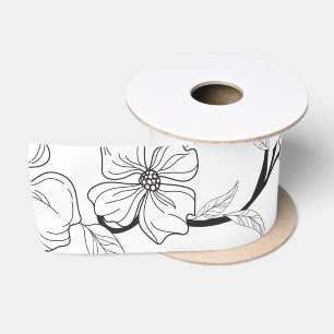 Ruban En Satin Motif de fleurs flippantes 7