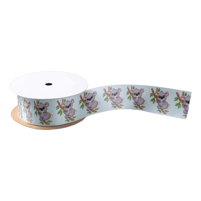 Ruban En Satin Motif de koala (Bobine)