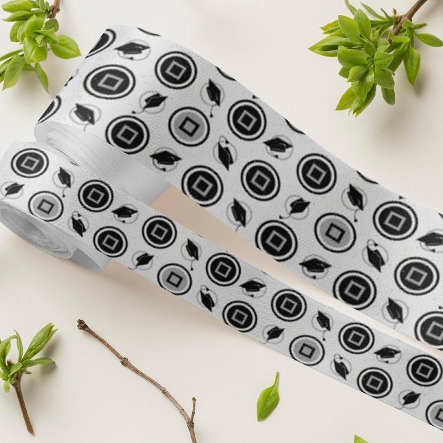 Ruban En Satin Motif de la casquette noire et d'argent (Créateur téléchargé)