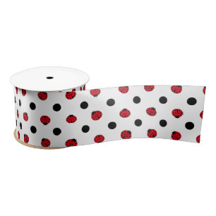 Ruban En Satin Motif de ladybug rétro
