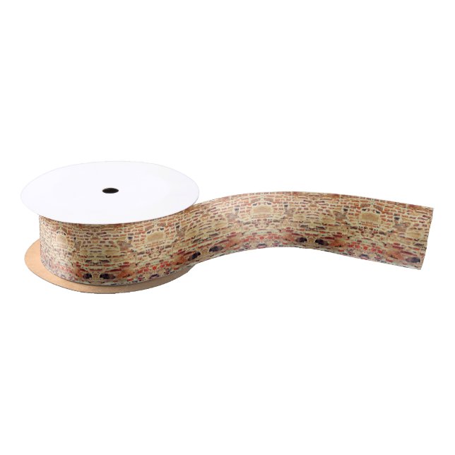Ruban En Satin Motif de mur de briques (Bobine)