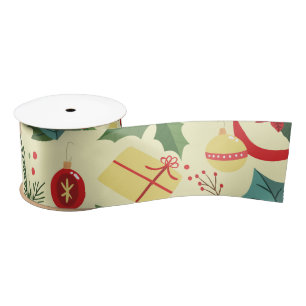 Ruban En Satin Motif de Noël