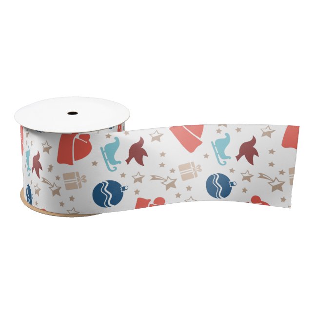Ruban En Satin Motif de Noël moderne (Bobine)