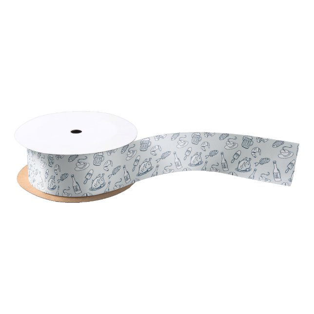 Ruban En Satin Motif de nourriture (Bobine)