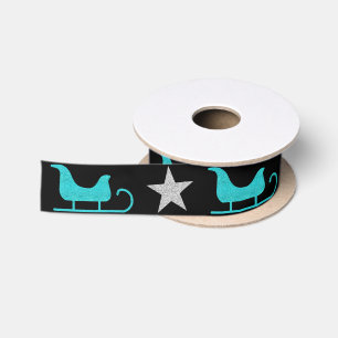 Ruban En Satin Motif de Parties scintillant Chic Black Blue Sleig