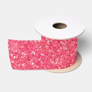 Ruban En Satin Motif de parties scintillant pétillant rose