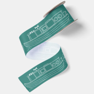 Ruban En Satin Motif de péniche de canal