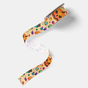 Ruban En Satin Motif de personnage mignon d'Halloween