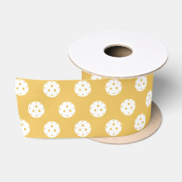 Ruban En Satin Motif de Pickleball amusant Orange Blanc