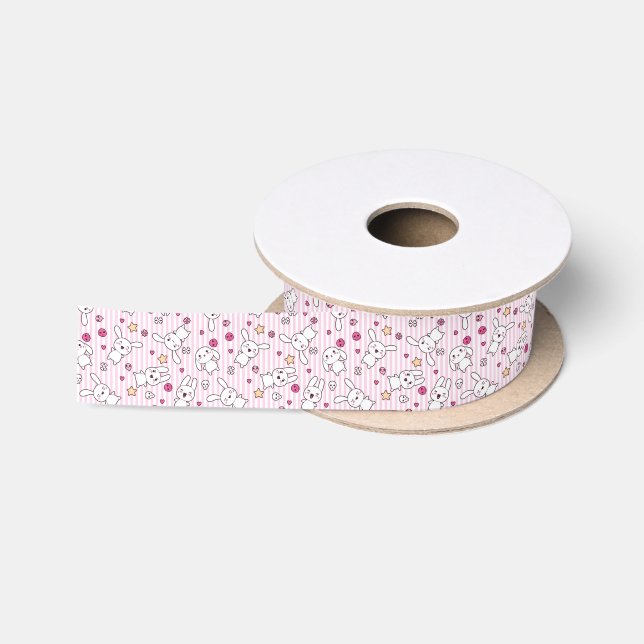Ruban En Satin motif de rayures de kawaii (Bobine)