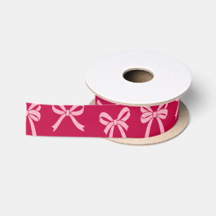 Ruban En Satin Motif de rubans roses Coquette Féminin