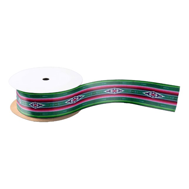 Ruban En Satin Motif de Sarape de Mexicain (Bobine)