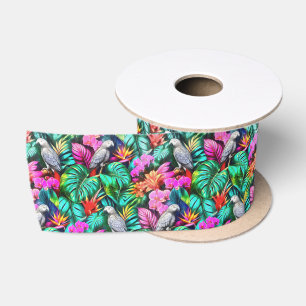 Ruban En Satin Motif de surface sans couture Jungle Dreams avec p