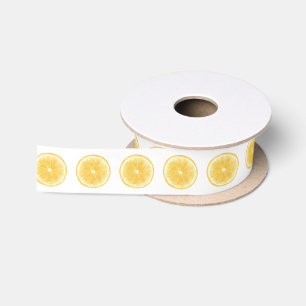 Ruban En Satin Motif de tranche de citron