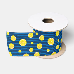 Ruban En Satin Motif de tranches de citron