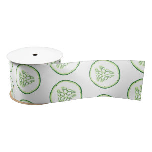 Ruban En Satin Motif de tranches de concombre