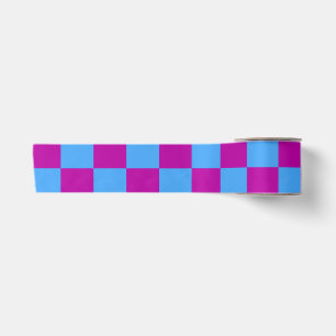 Ruban En Satin Motif de vérification À damiers bleu violet