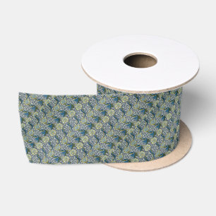Ruban En Satin Motif de William Morris Kennet (bleu)