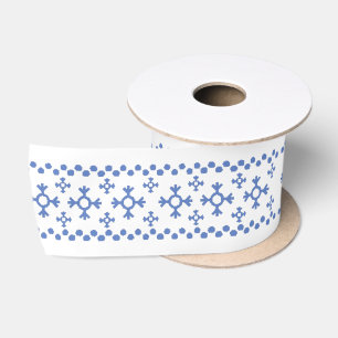 Ruban En Satin Motif des flocons de neige bleu Cute Thunder_Cove