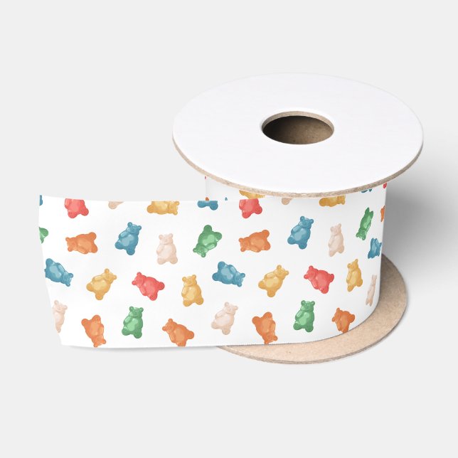 Ruban En Satin Motif des ours de gomme (Bobine)