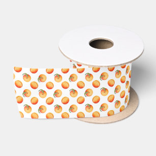 Ruban En Satin Motif des pêches de l'aquarelle de printemps