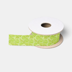 Ruban En Satin Motif des tranches vertes de chaux