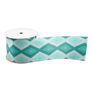 Ruban En Satin Motif diamant turquoise