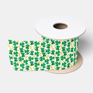 Ruban En Satin Motif d'Irlandais des shamrocks
