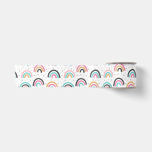 Ruban En Satin Motif Doodle Abstrait