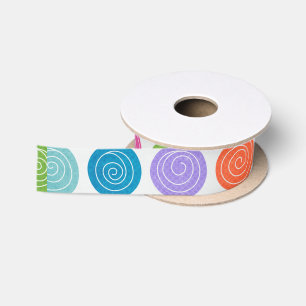Ruban En Satin Motif du cercle amusant