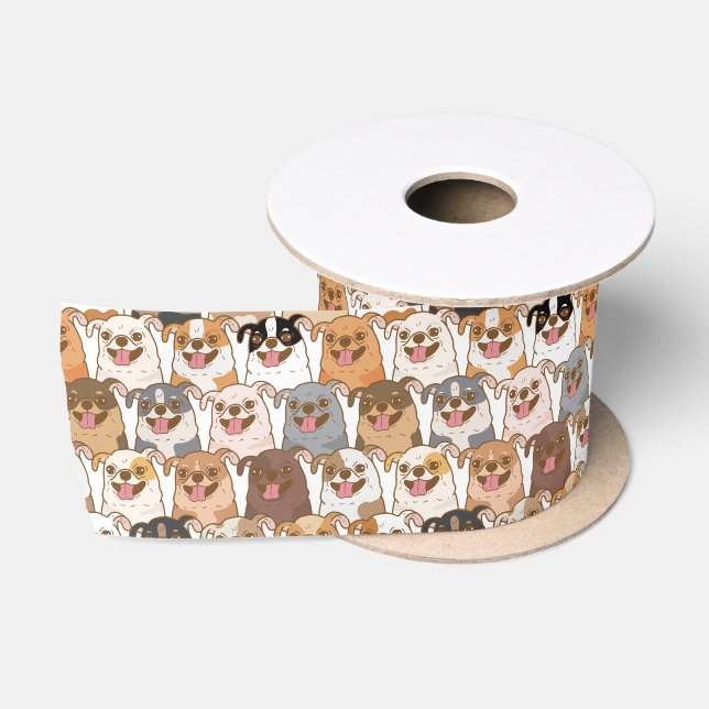 Ruban En Satin Motif du Chihuahua (Bobine)