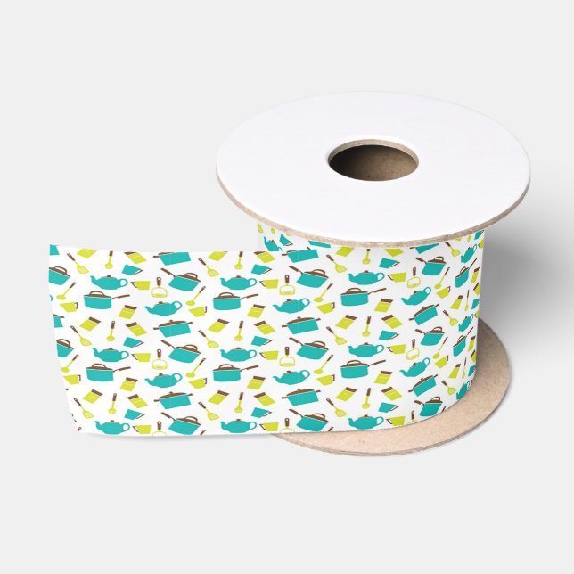 Ruban En Satin motif d'ustensiles de cuisine (Bobine)