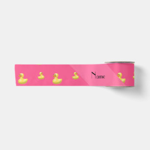 Ruban En Satin Motif en caoutchouc rose nommé personnalisé de