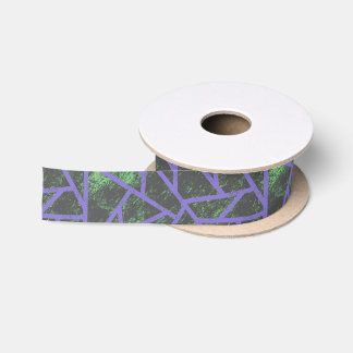 Ruban En Satin Motif en mosaïque violet et verte