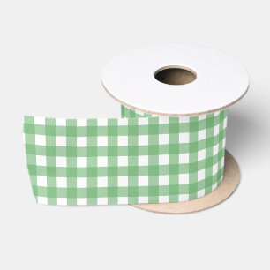 Ruban En Satin Motif En vichy vert et blanc