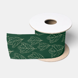 Ruban En Satin Motif Feuille de chêne contemporain Satin Ribbon